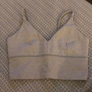 Lululemon grey long line sports bra.